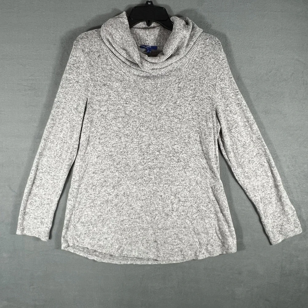 APT. 9 Women's Size L Gray Heather Cowl Neck Long Sleeve Pullover Sweater